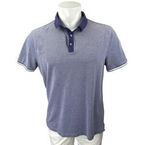 Banana Republic Men's Blue Short Sleeve Core Temp Knit Polo Shirt Top Size L